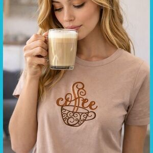 Coffee Graphic Tee - Beige Soft Crewneck